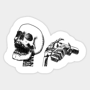 Skull with gun Sticker